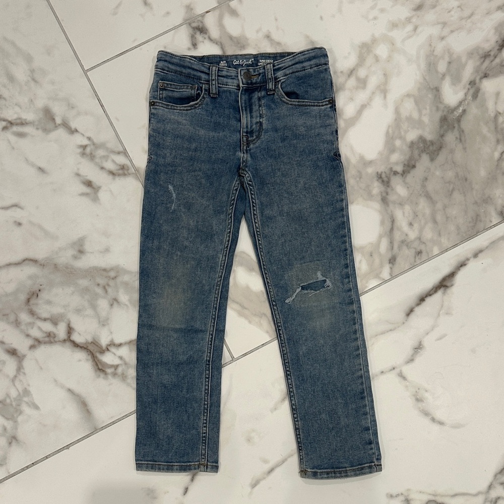 Super Stretch Slim Medium Wash Jeans w/ Adjustable Waistband